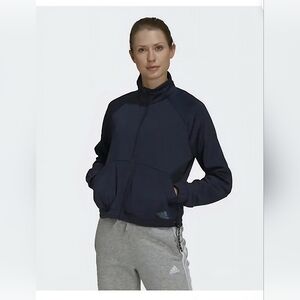 Adidas X Zoe Saldana Track Jacket Women's Medium  Primegreen Crop Tricot  GS3887